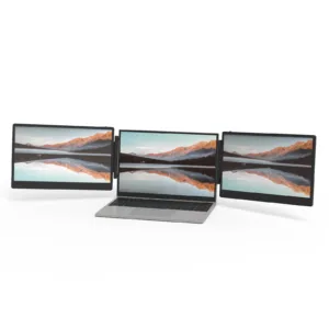 KEFEYA S3 Triple Laptop Screen Extender, 14Triple Screen Laptop Monitor Extender, FHD 1080P IPS Triple Portable Monitor For 13-17.3 Laptops With USB-C:HDMI Port